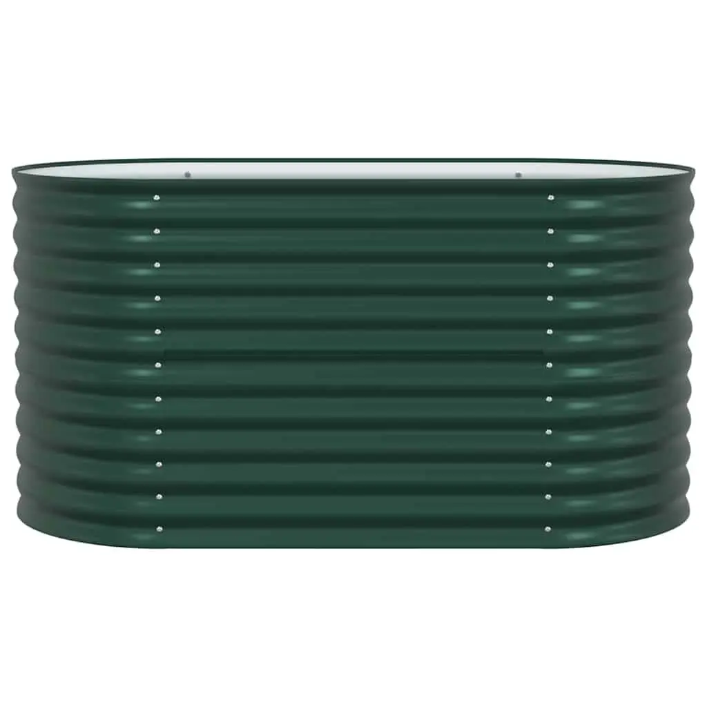 Raised Garden Bed Green Steel 160 x 80 x 81 cm Outdoor Planter Box
