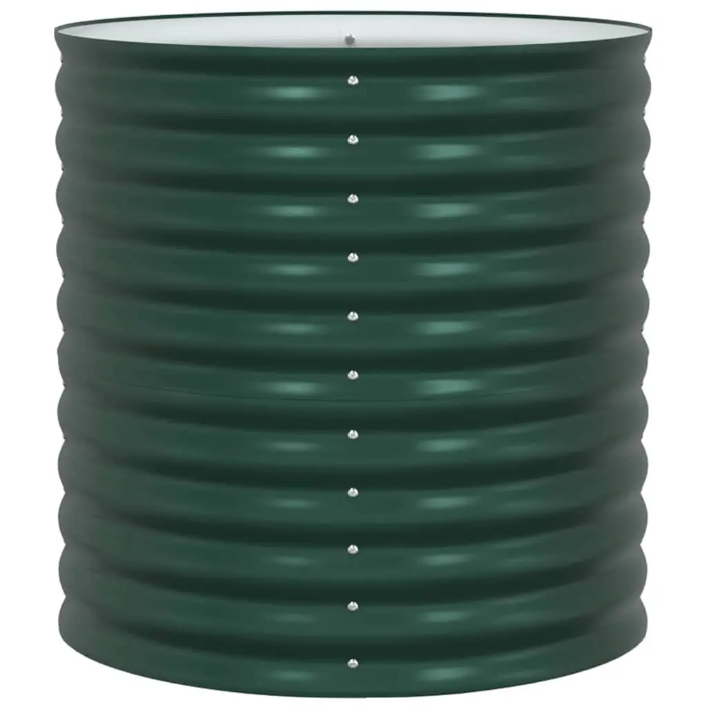 Raised Bed Planter Green 80 x 80 x 81 cm Durable Steel Outdoor Vegetable Herbs