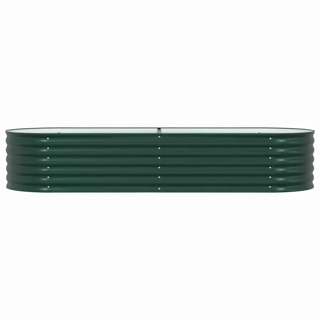 Raised Bed Garden Planter Green Steel 240 x 80 x 44 cm Outdoor Gardening Box