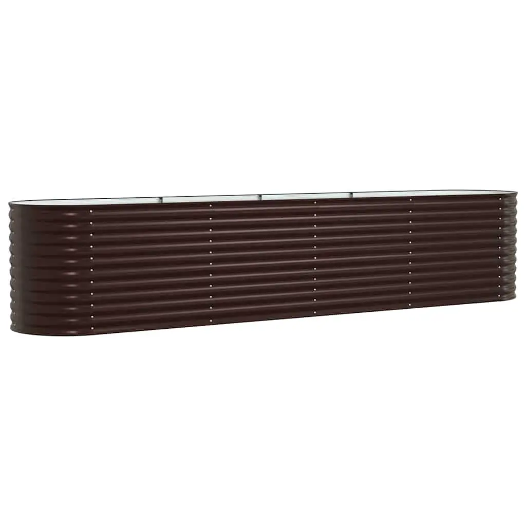 Raised Garden Bed 400x80x81cm Steel Outdoor Planter Brown Minimalist Design