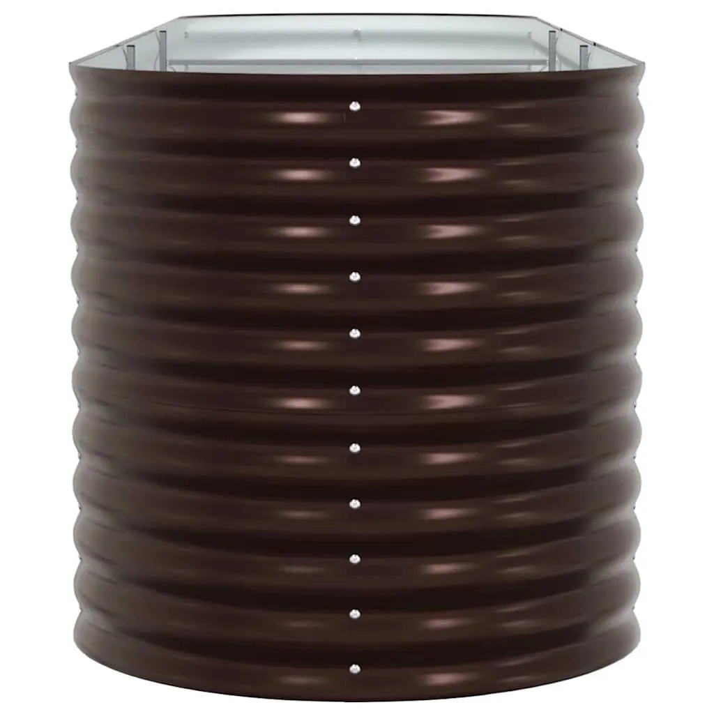 Raised Bed Garden Planter Brown Steel Outdoor 320x80x81cm Modern Design