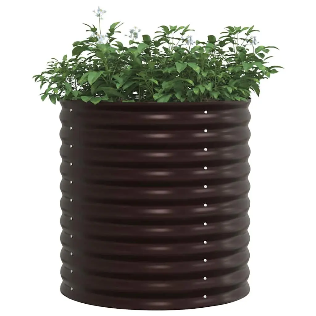 Raised Bed Planter Steel Brown 80x80x81cm Durable Outdoor Gardening