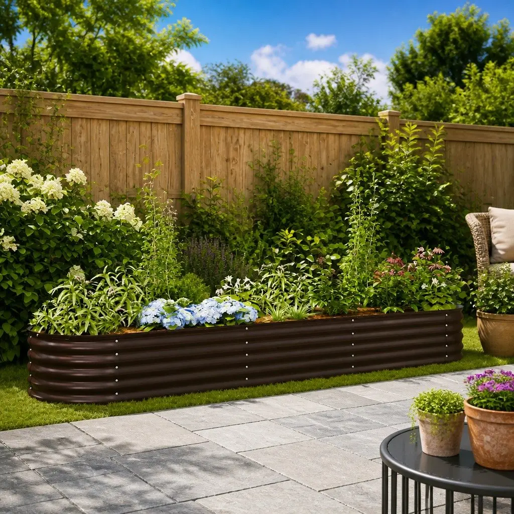 Raised Garden Bed Steel 320x80x44cm for Outdoors