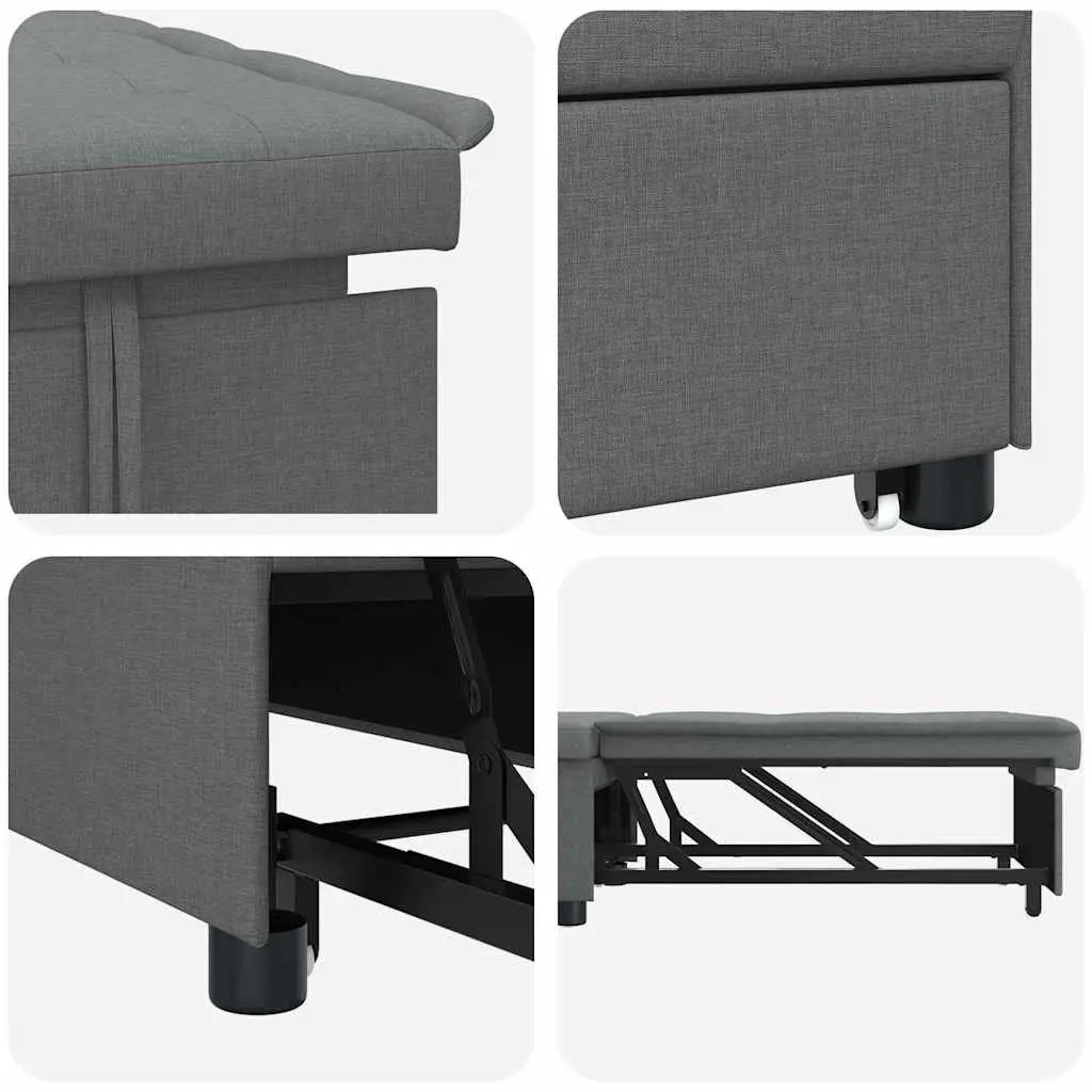 Pull Out Sofa Bed Grey Single Convertible Modern Lounge Furniture