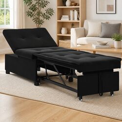 Concise Black Sofa Bed - Modern and Comfortable