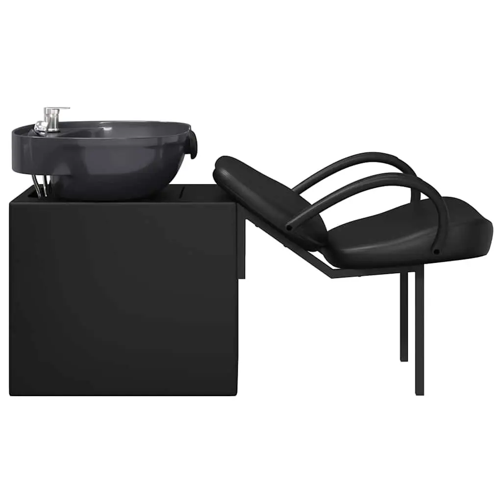 Shampoo Chair Black Height Adjustable Professional Salon Furniture