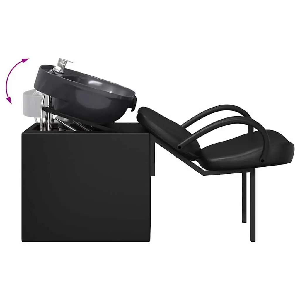 Shampoo Chair Black Height Adjustable Professional Salon Furniture