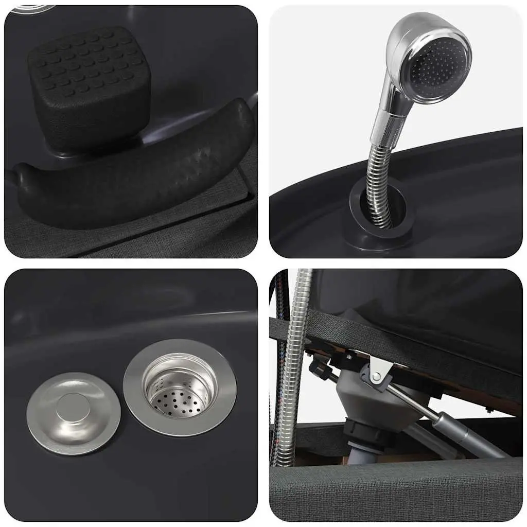 Shampoo Chair Dark Grey Black Salon Hairdressing Height Adjustable Styling