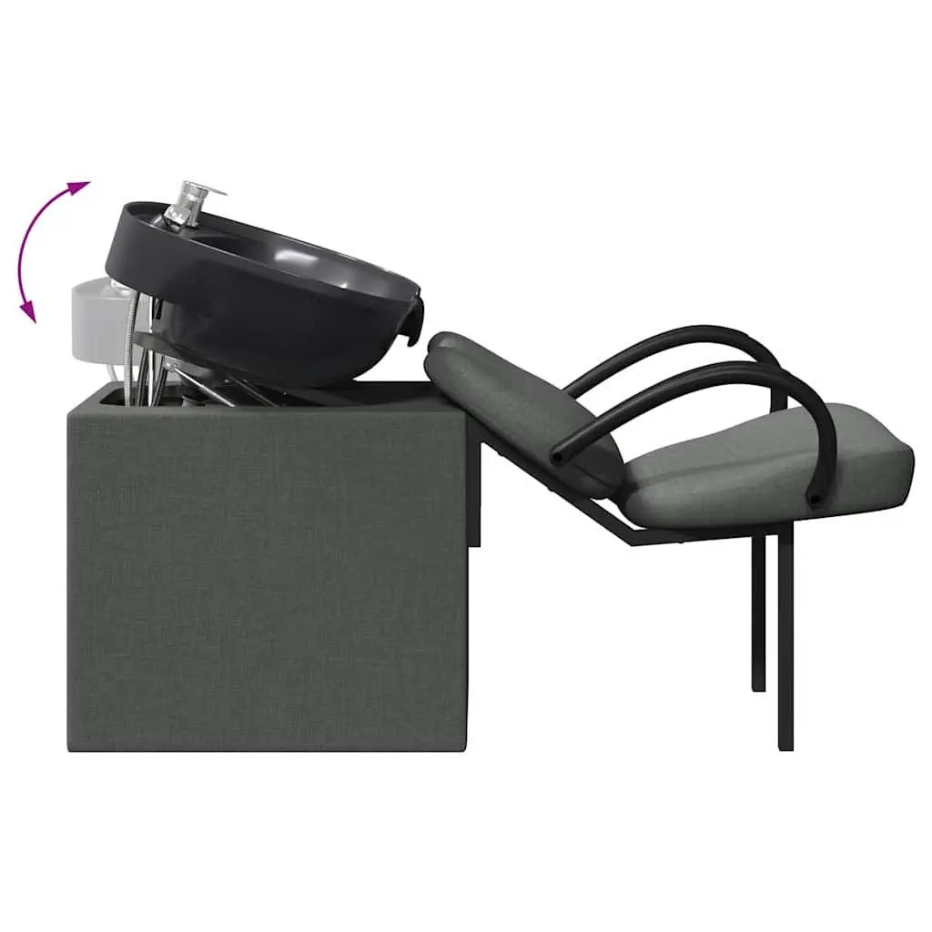 Shampoo Chair Dark Grey Black Salon Hairdressing Height Adjustable Styling