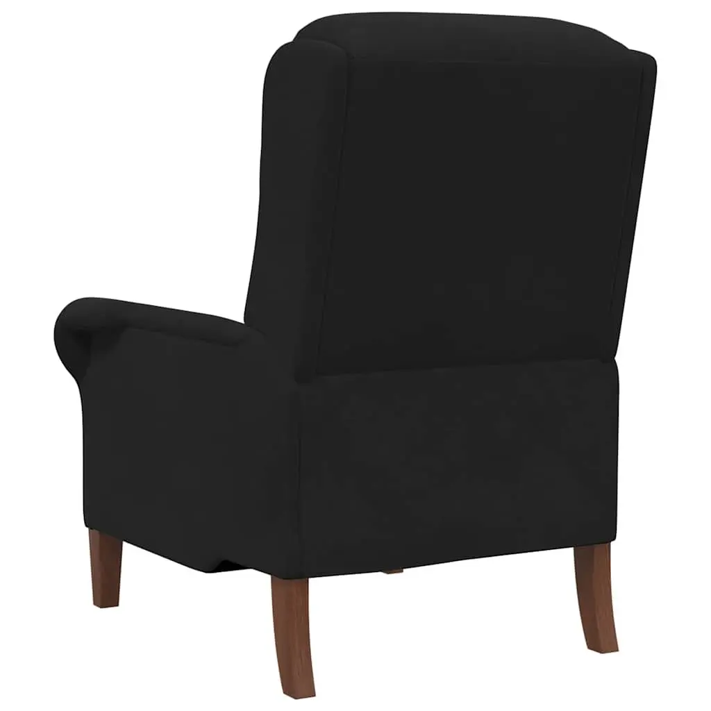 Modern Armchair Black Velvet Upholstered Lounge Chair with Rolled Armrests High