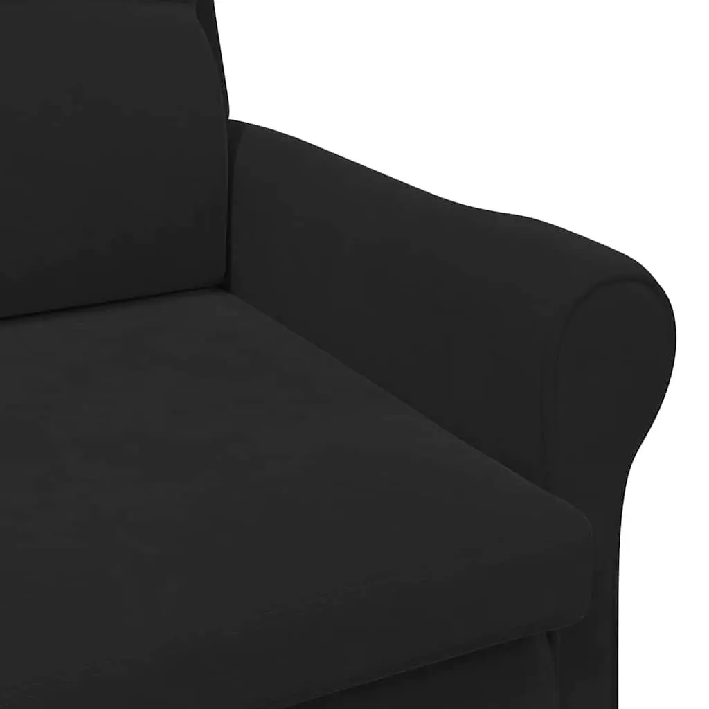 Modern Armchair Black Velvet Upholstered Lounge Chair with Rolled Armrests High