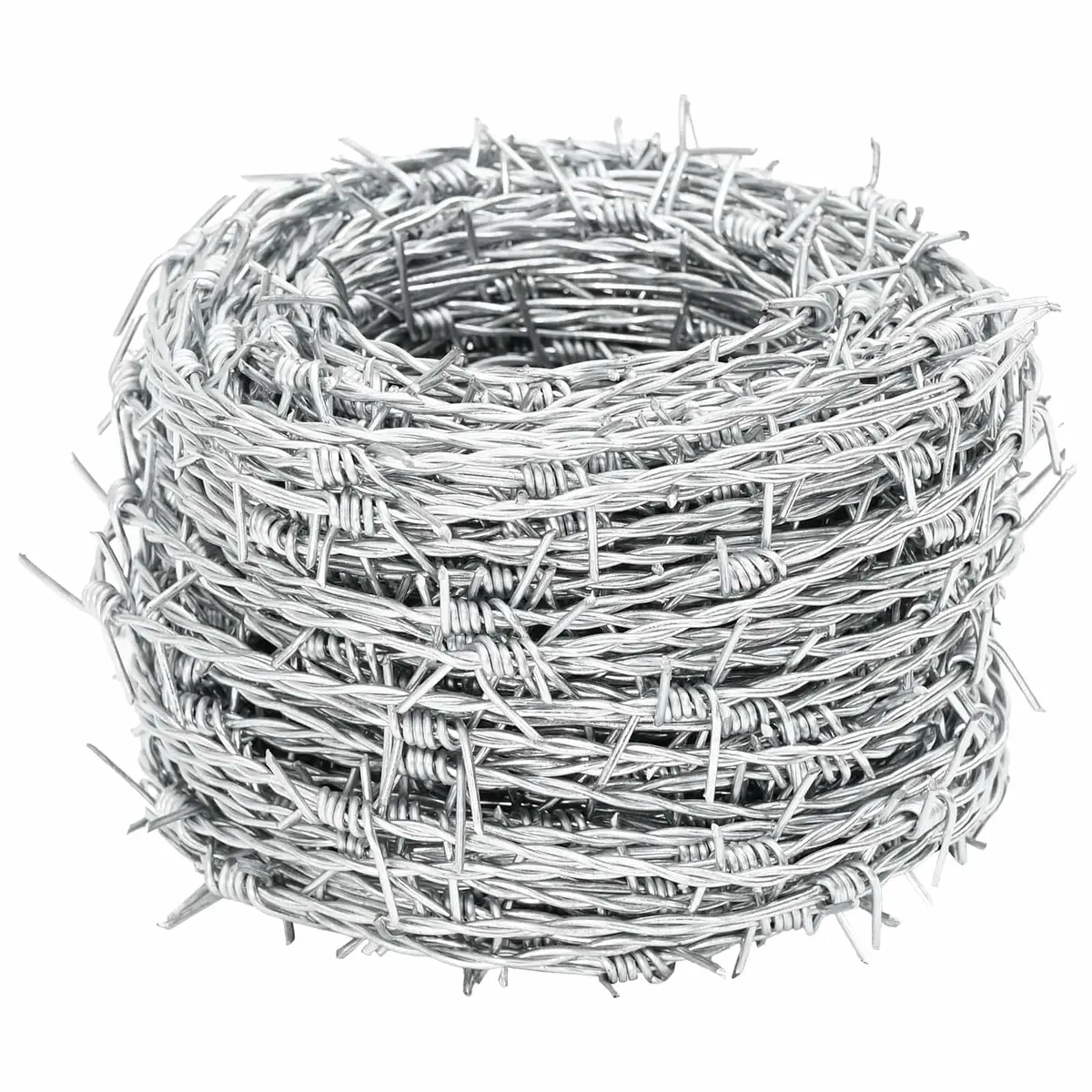 Barbed Wire Silver 100m Hot-Dip Galvanised Steel Coil Outdoor Security Fencing