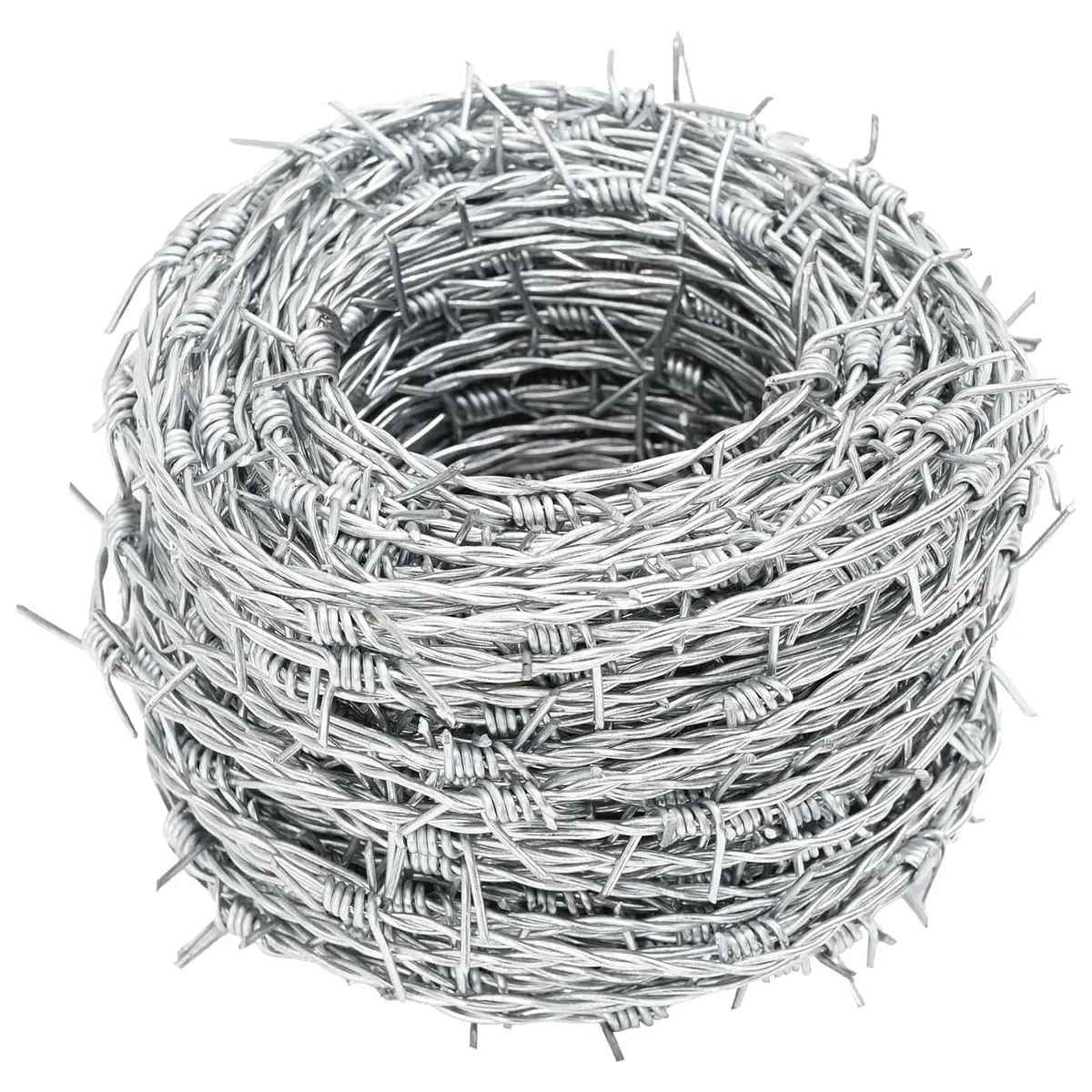 Barbed Wire Silver 100m Hot-Dip Galvanised Steel Coil Outdoor Security Fencing