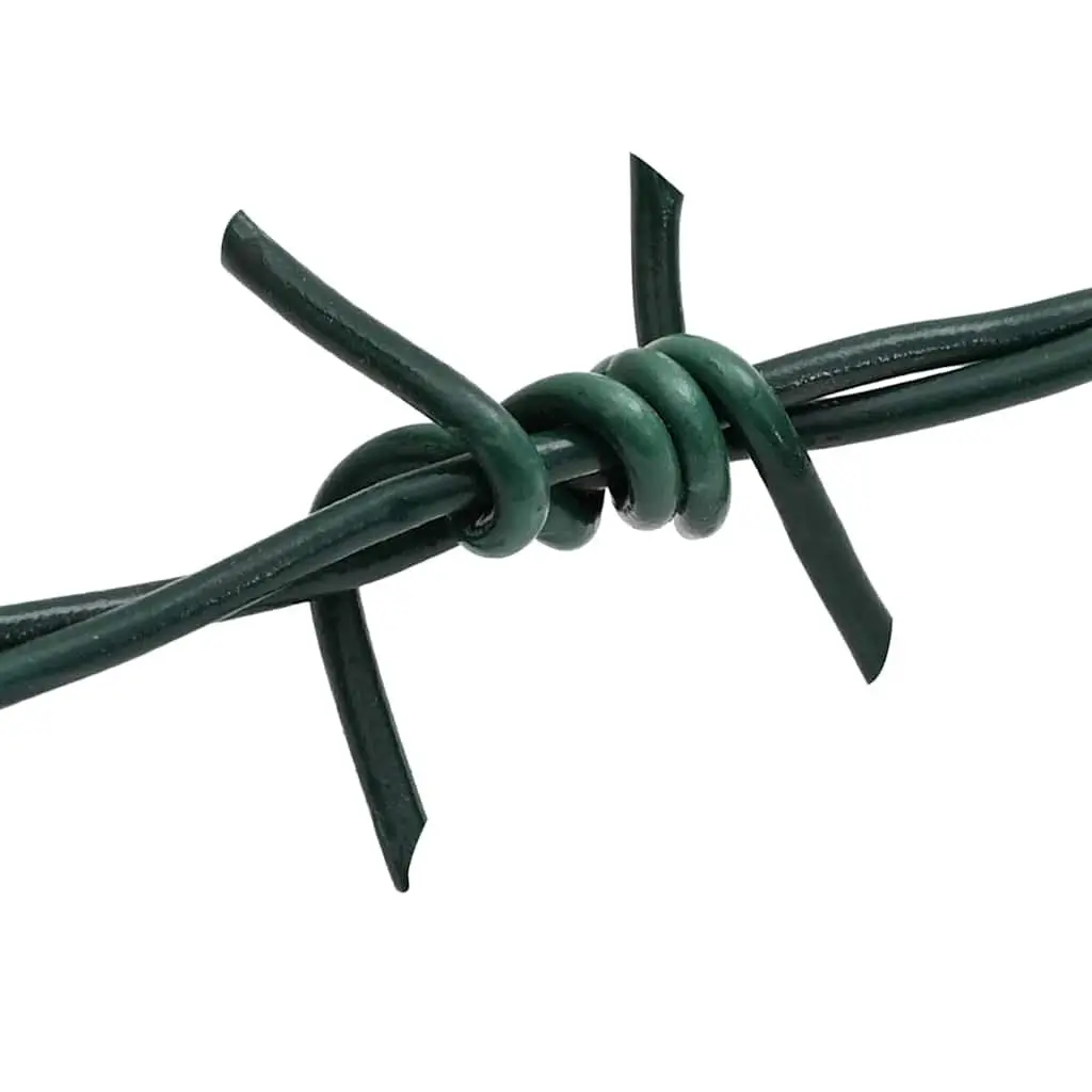 Barbed Wire Coil Green Steel 100m Hot-dip Galvanised Durable Outdoor Fencing Security