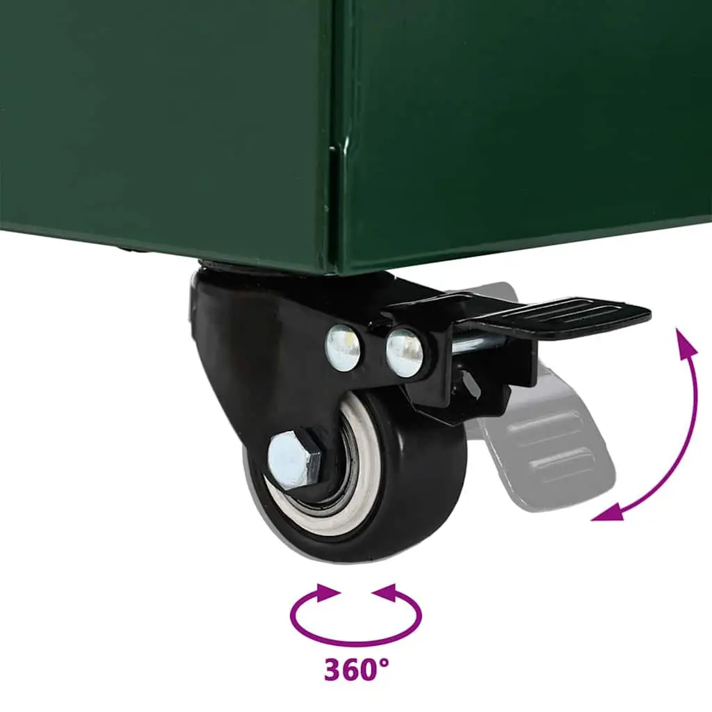 Parasol Base Green 45 x 45 x 45 cm Manual Umbrella Stand Steel Wheeled