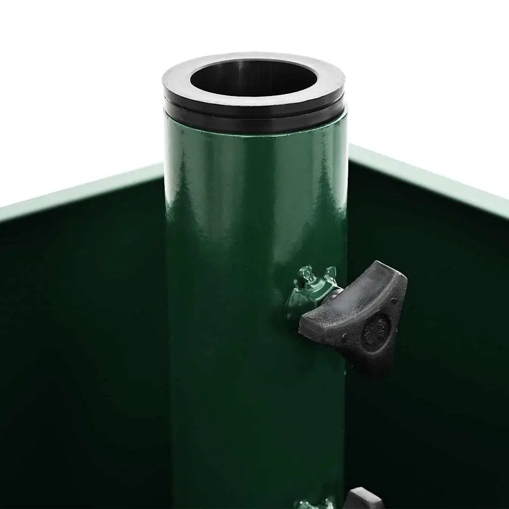 Parasol Base Green 45 x 45 x 45 cm Manual Umbrella Stand Steel Wheeled