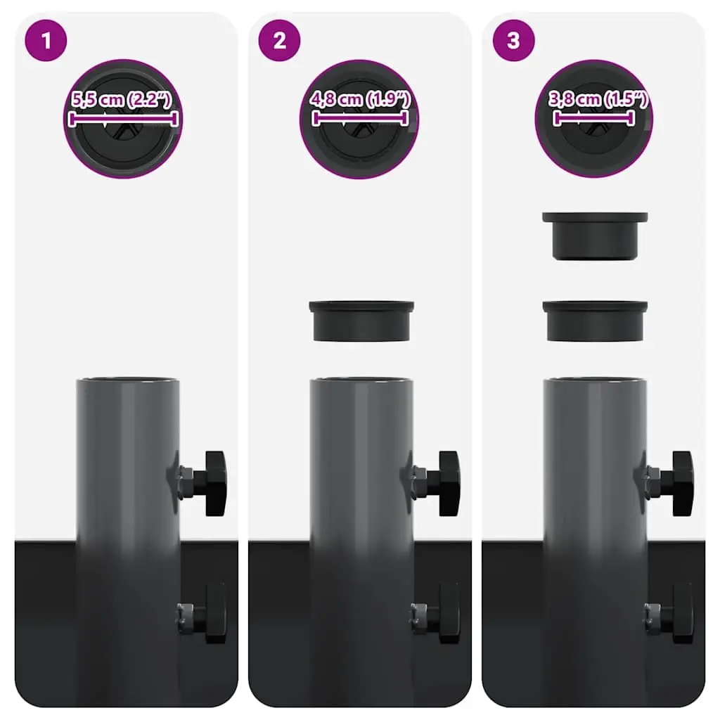 Parasol Base Steel Anthracite 45cm Manual Adjustment Outdoor Umbrella Stand