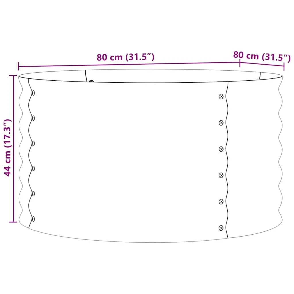 Raised Garden Bed Steel Frame Outdoor Planter 80x80x44cm Brown Modern Minimalist