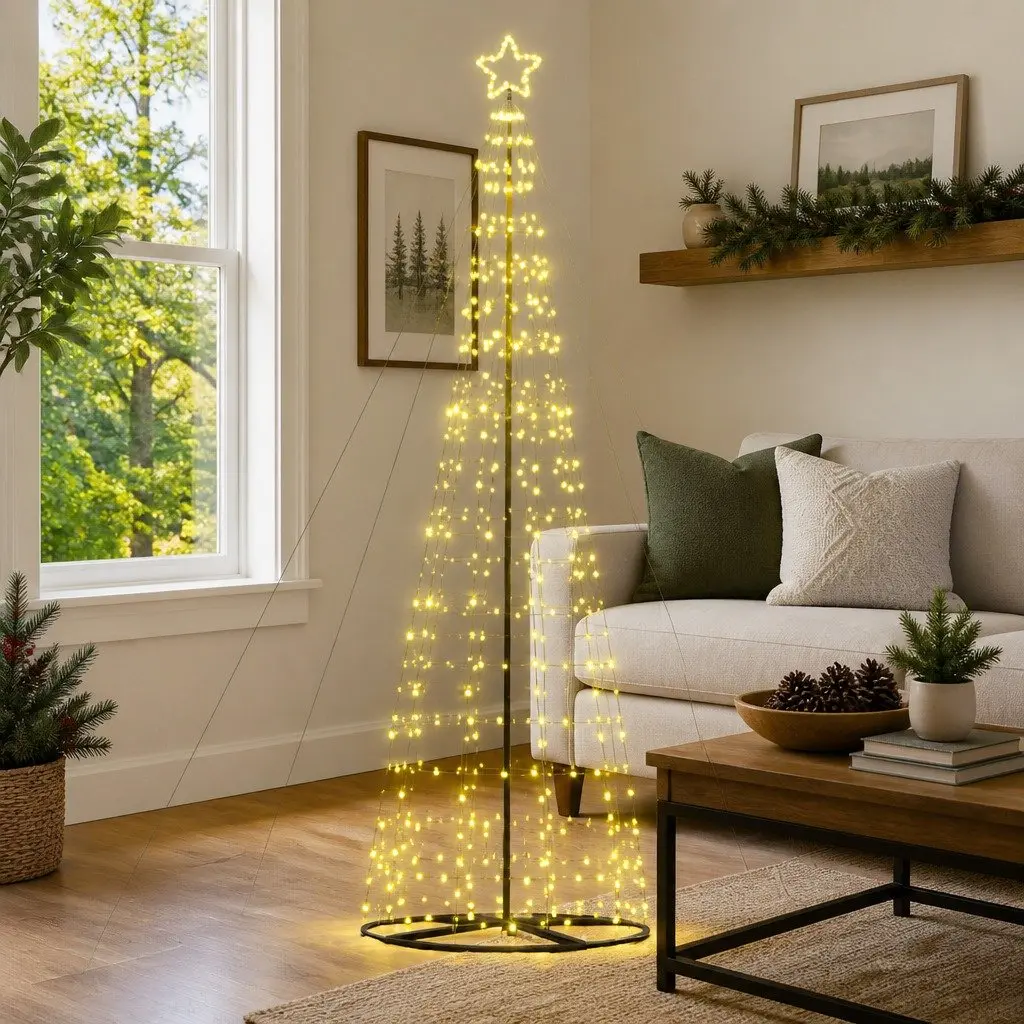 LED Christmas Tree Warm White 160x160x503cm Eight LED Flash Modes Indoor Outdoor