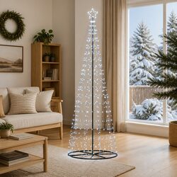 Compact LED Christmas Tree with 8 Lighting Options