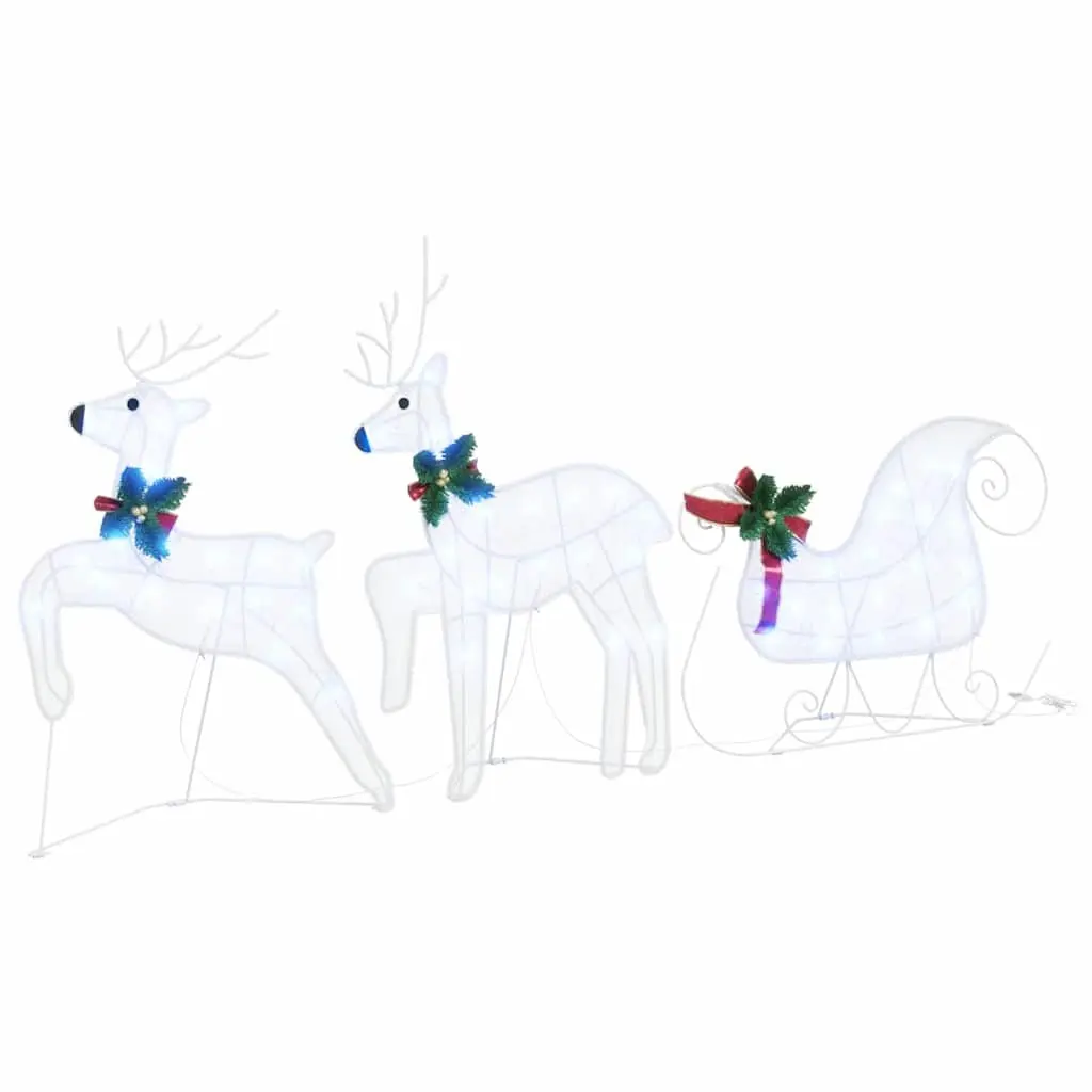 LED Reindeer Decoration Cool White 3 Piece Fabric Art Deco Holiday