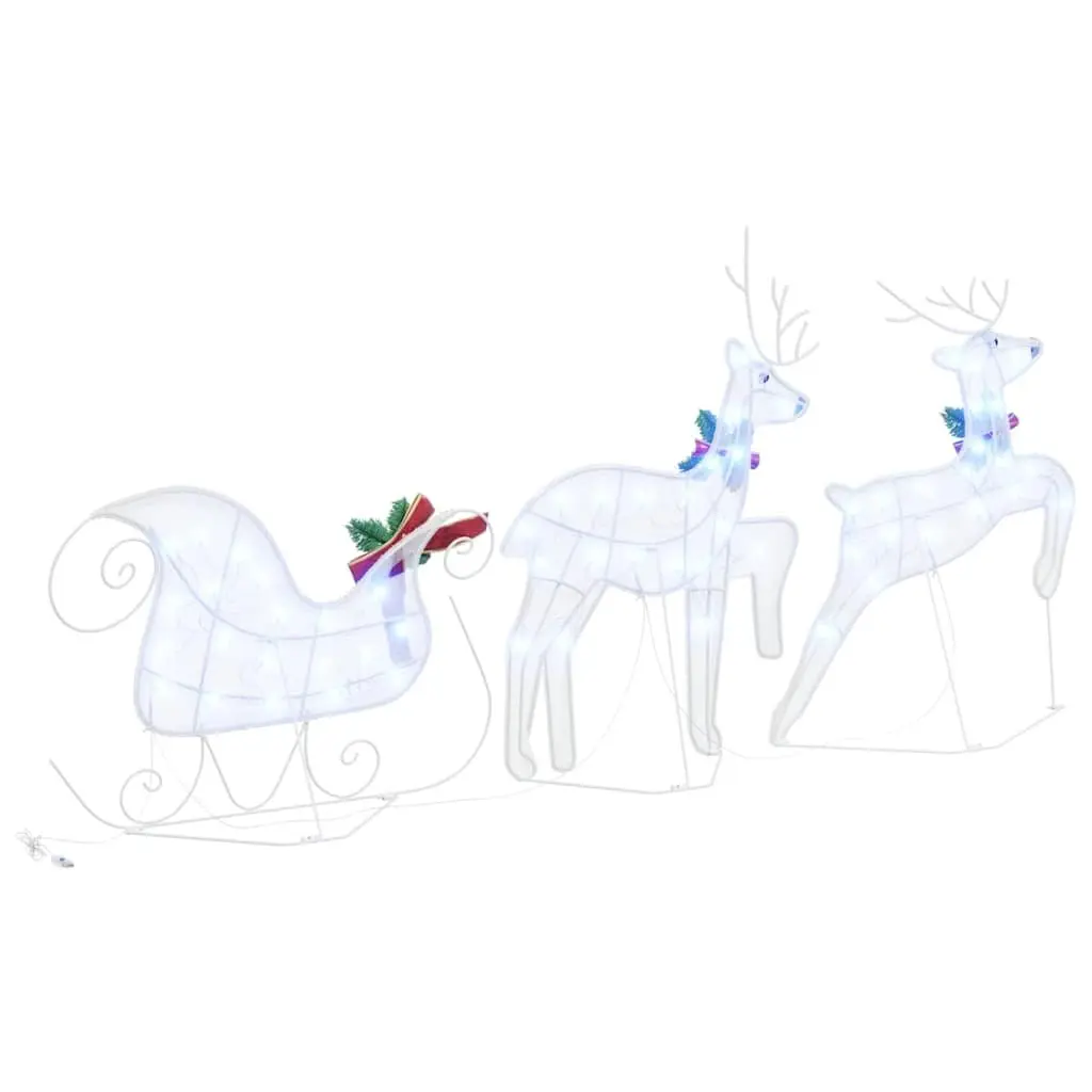 LED Reindeer Decoration Cool White 3 Piece Fabric Art Deco Holiday