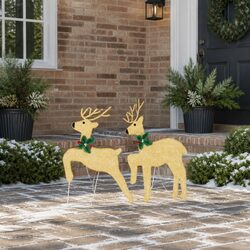 Stylish LED Reindeer Decorations in Warm White