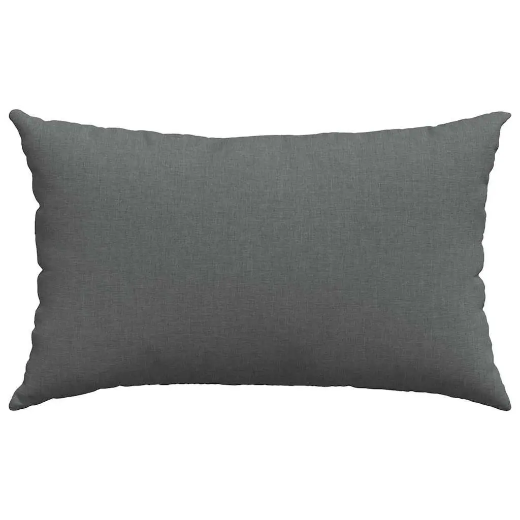 Sofa Pillows Dark Grey 50 x 30 cm Removable Cover Polyester Filling 2 pcs