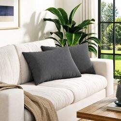 Sofa Pillows 2 Pieces Grey 60 x 40 cm Modern Cushions Living Room Bedroom Home