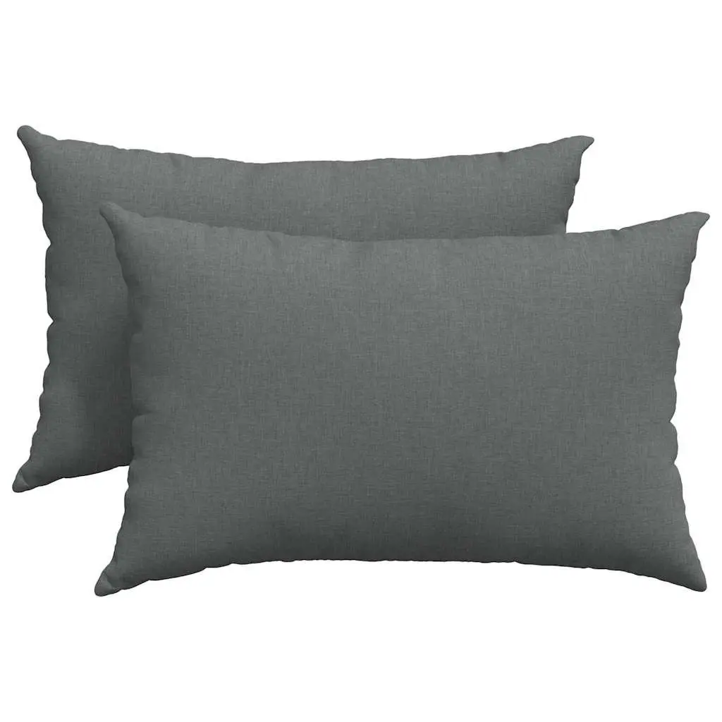 Sofa Pillows Grey 60 x 40 cm Modern Cushions 2 Pieces