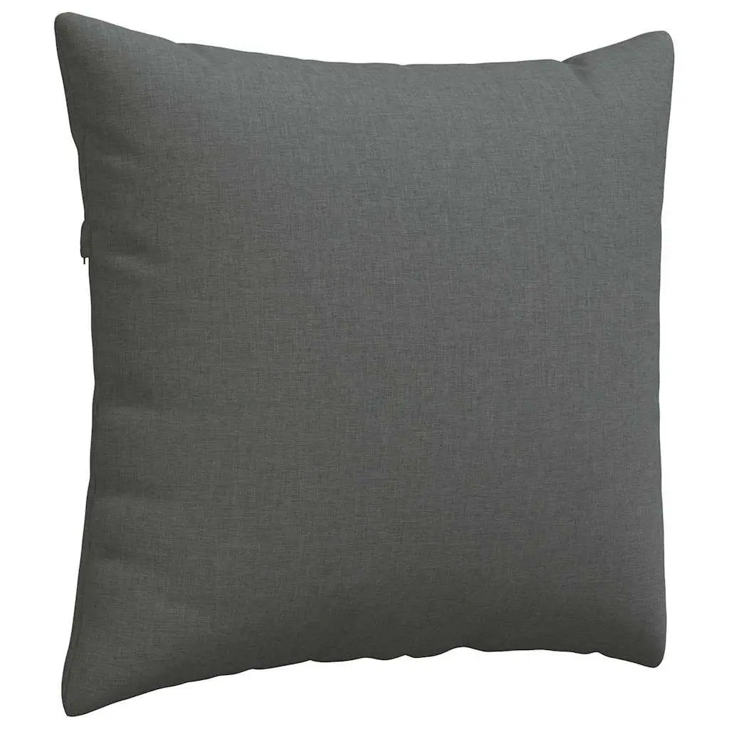 Sofa Pillows Dark Grey 50x50cm Soft Fabric Zipper Covers Set 2pc