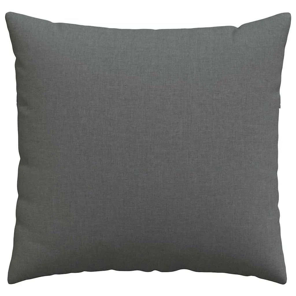Sofa Pillows Dark Grey 50x50cm Soft Fabric Zipper Covers Set 2pc
