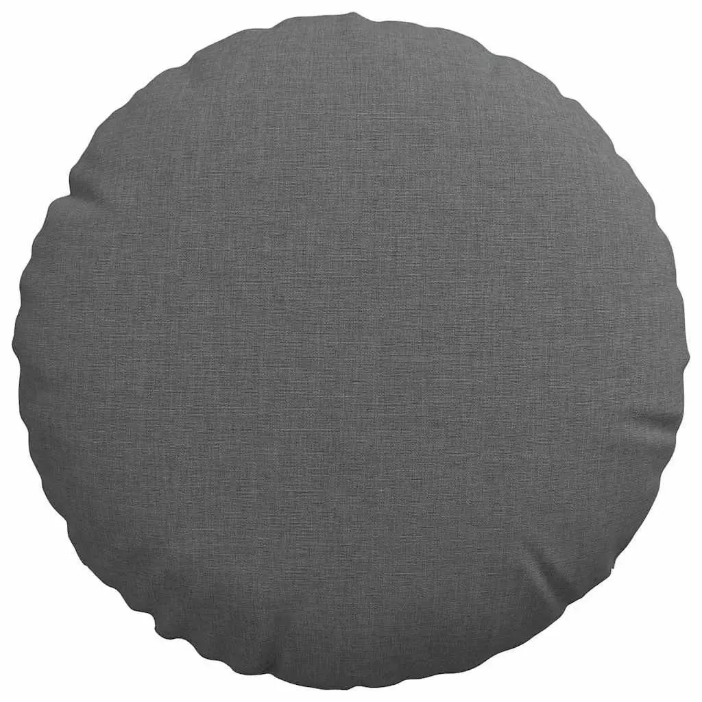Seat Cushions Dark Grey 30cm Round Fabric Zipper Machine Washable 2 Piece