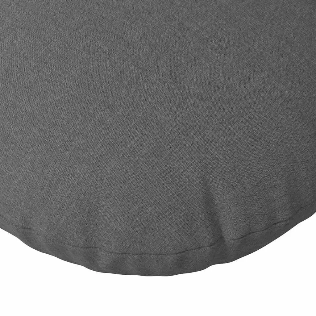 Seat Cushions Dark Grey 30cm Round Fabric Zipper Machine Washable 2 Piece