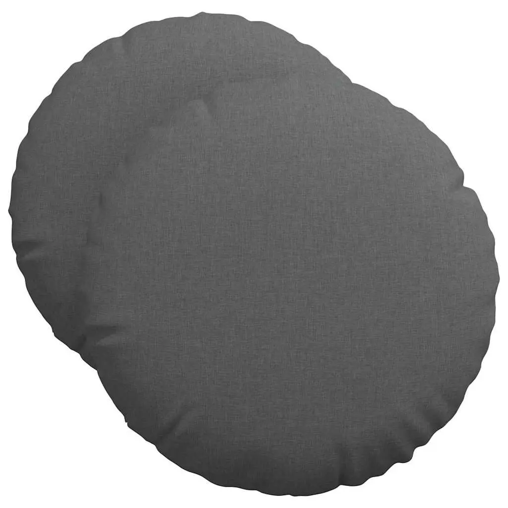 Seat Cushions Dark Grey Round Ø50 x 19 cm Machine Washable Indoor