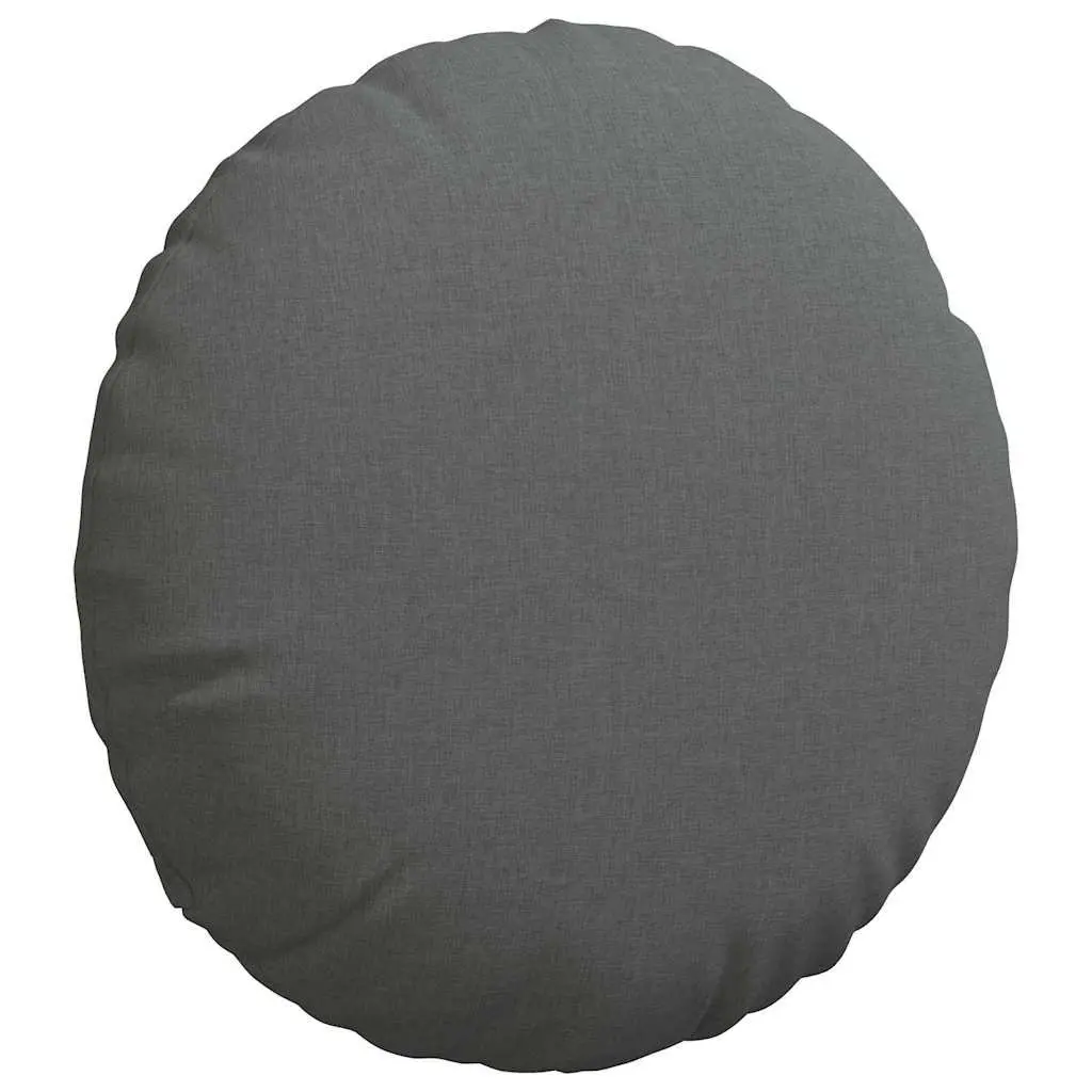 Round Seat Cushions Grey Ø60 x 21 cm Fabric Zipper Closure 2 Piece