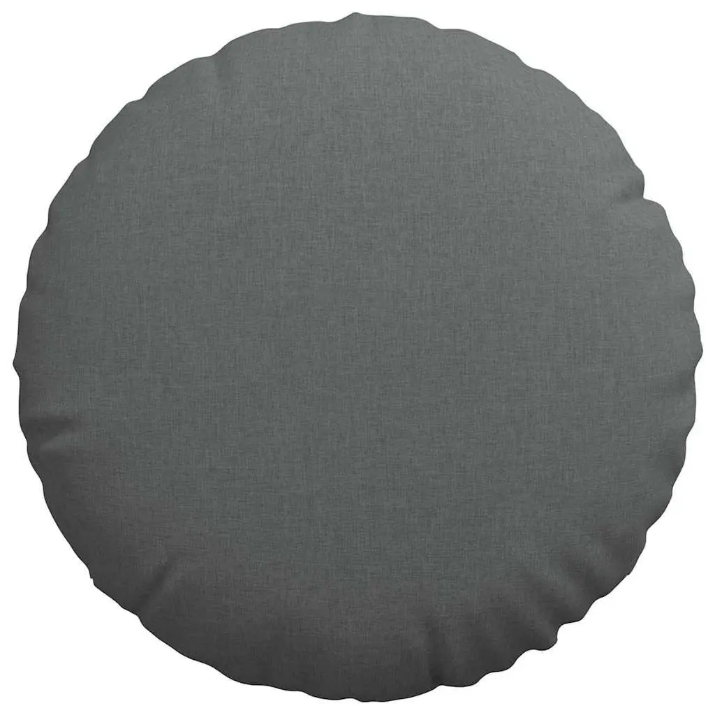 Round Seat Cushions Grey Ø60 x 21 cm Fabric Zipper Closure 2 Piece