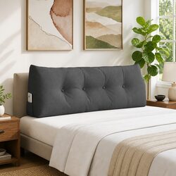 Compact Back Pillow Grey 120x24x50cm for Support