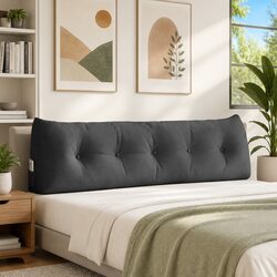Grey Back Pillow 160x24x50cm for Supportive Comfort