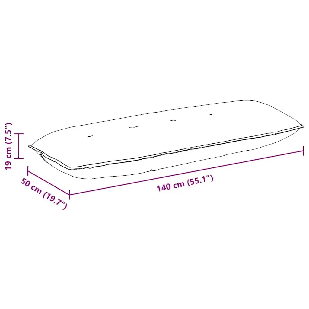 Back Pillow Dark Grey 140x19x50cm Indoor Cushion Support Backrest