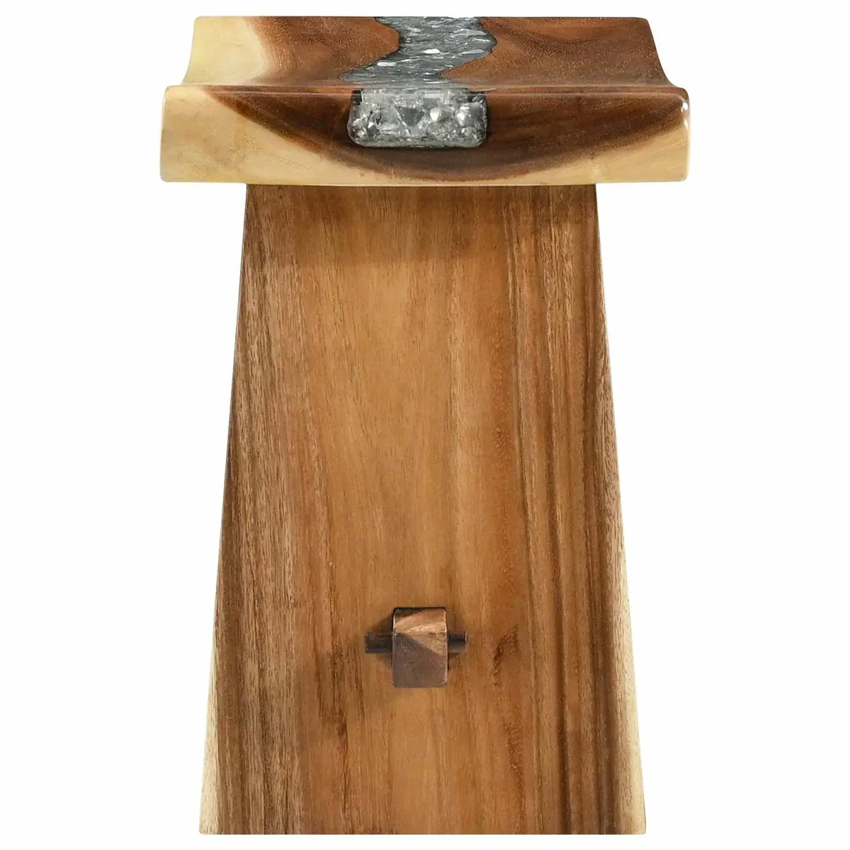 Shower Stool Brown Solid Wood 50 x 30 x 44 cm Handmade Surface Suitable for Indoor Use