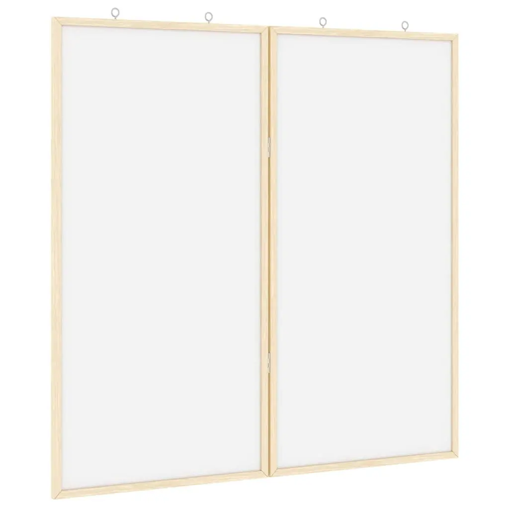 Bulletin Board White 80x80cm Foldable Solid Pine Wood Office Display Organiser
