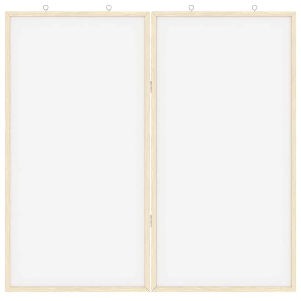 Bulletin Board White 80x80cm Foldable Solid Pine Wood Office Display Organiser