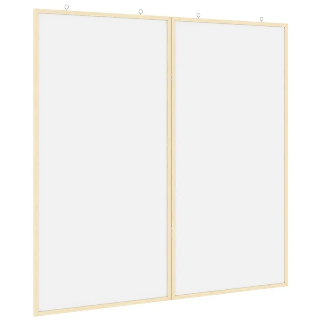 Folding Bulletin Board White 100x100cm Solid Pine Wood Smooth Pinnable Surface