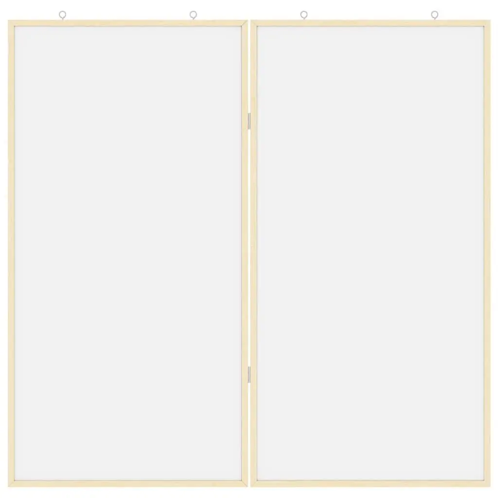 Folding Bulletin Board White 100x100cm Solid Pine Wood Smooth Pinnable Surface