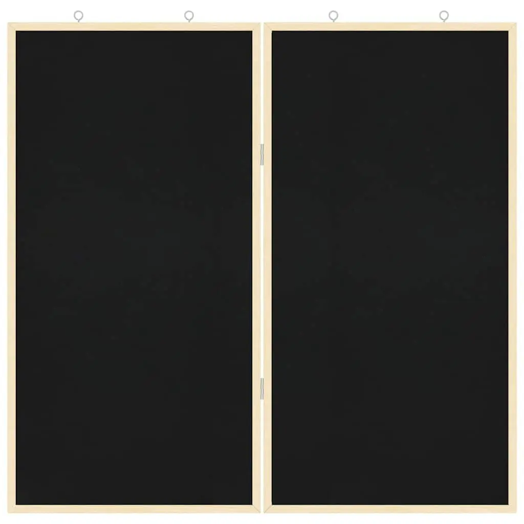 Bulletin Board Black 80x80cm Foldable Pine Wood Smooth Pinning Surface