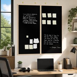Compact Bulletin Board 100x100cm in Black Pine Wood