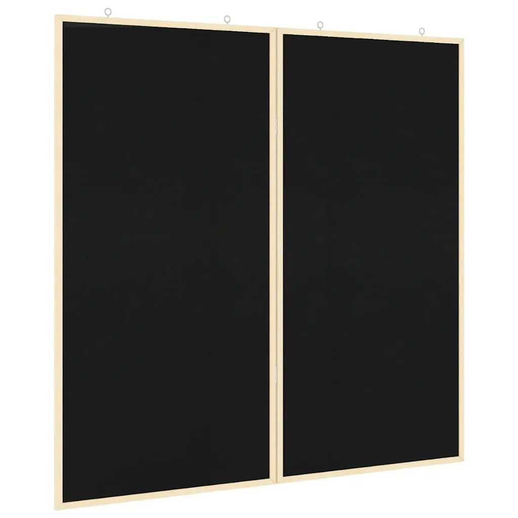 Bulletin Board Black 100x100cm Foldable Pine Wood Office Display