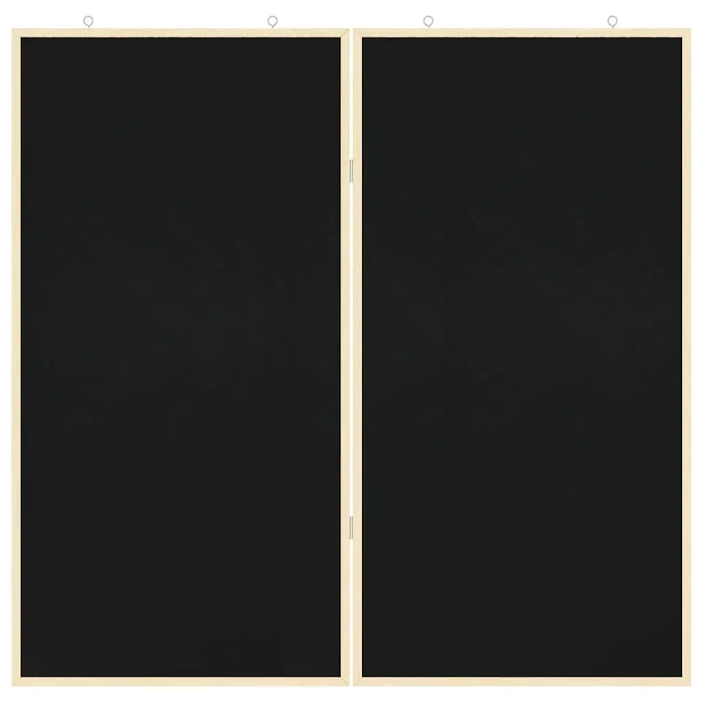 Bulletin Board Black 100x100cm Foldable Pine Wood Office Display