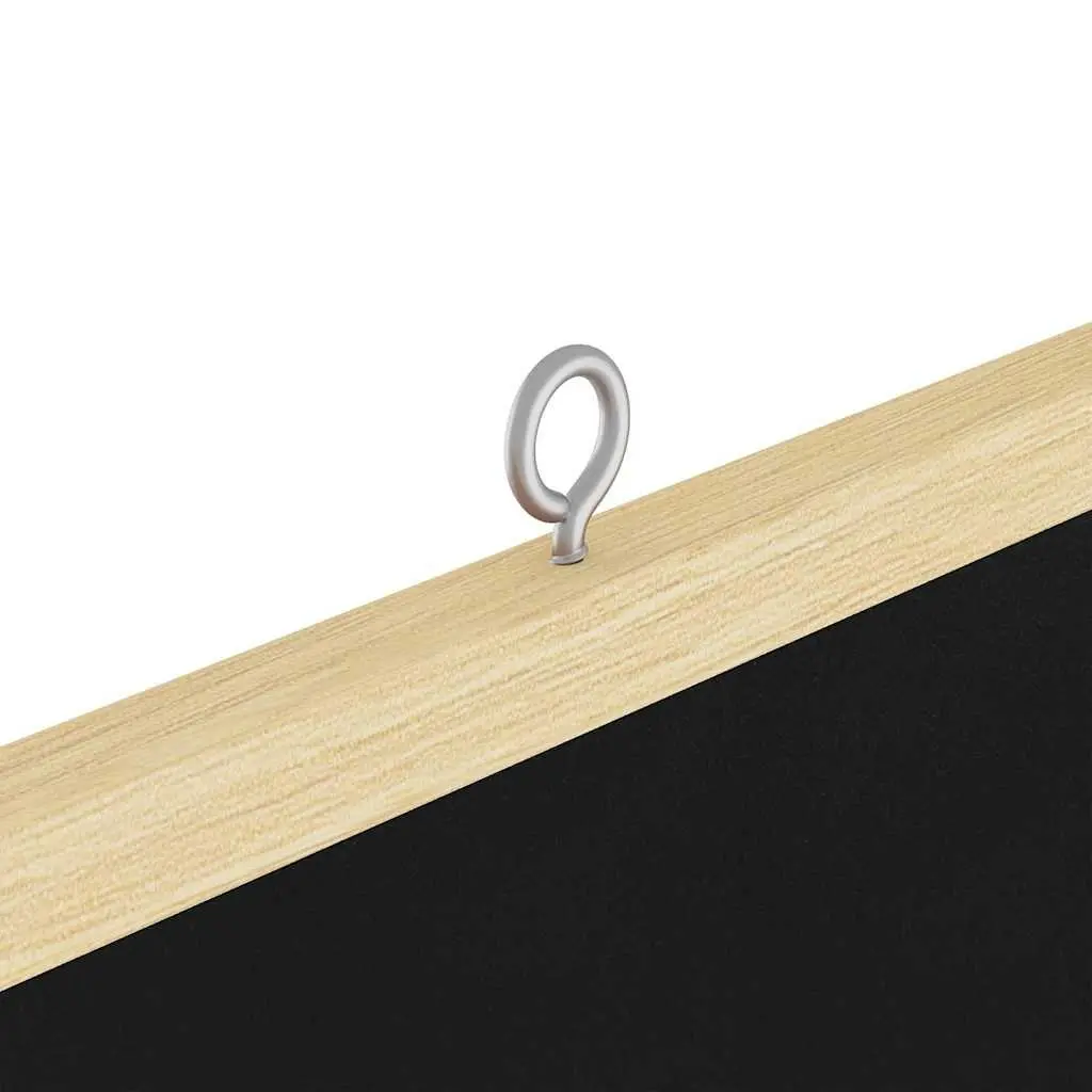 Bulletin Board Black 100x100cm Foldable Pine Wood Office Display